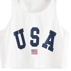 USA Cropped Tank Top